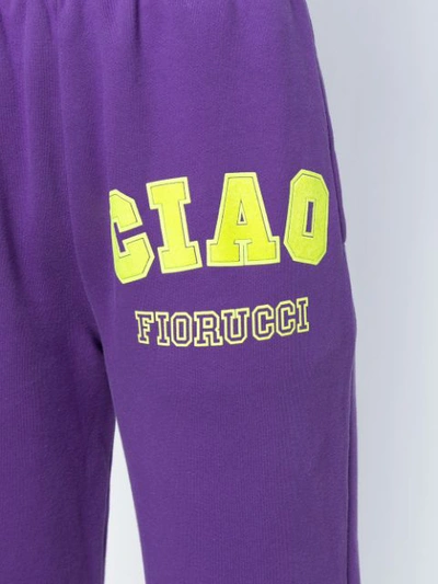 Shop Fiorucci Logo Print Track Pants - Purple