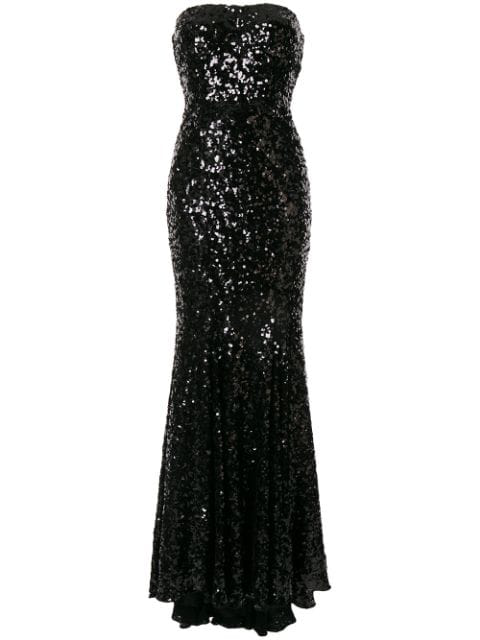 strapless fishtail sequin dress