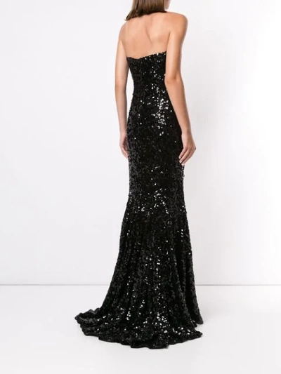 Shop Dolce & Gabbana Sequin Fishtail Dress In Black
