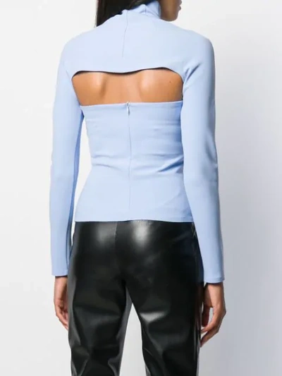 Shop A.w.a.k.e. Funnel Neck Top In Blue