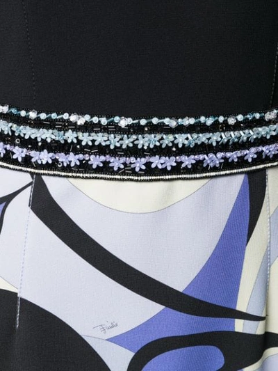 Shop Emilio Pucci Alex Print Beaded Belt Mini Dress In Black