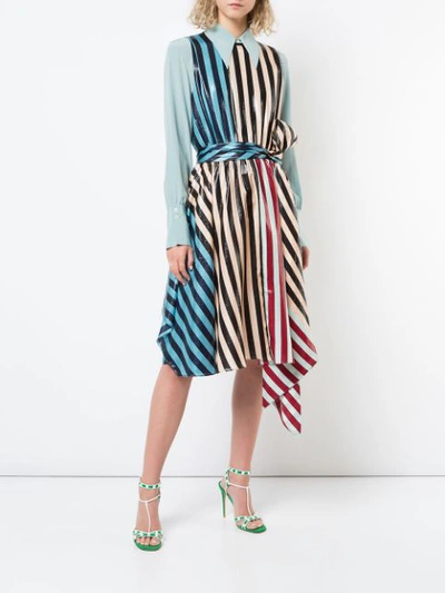 Shop Diane Von Furstenberg Striped Dress In Multicolour