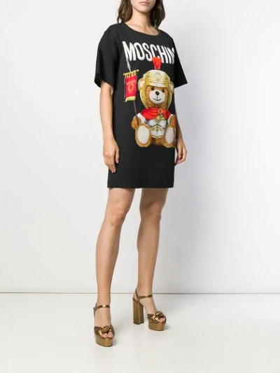 Shop Moschino Roman Teddy Bear T-shirt Dress In Black
