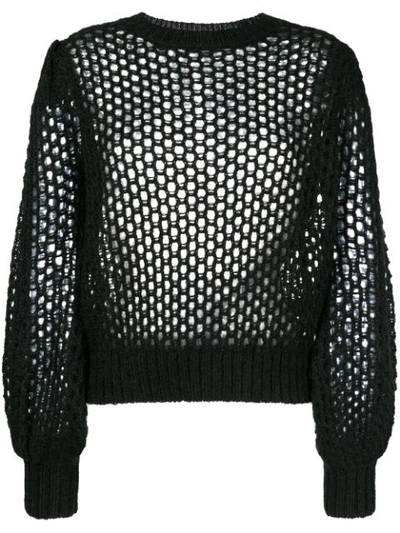 Shop Zimmermann Mesh Detail Sweater - Black