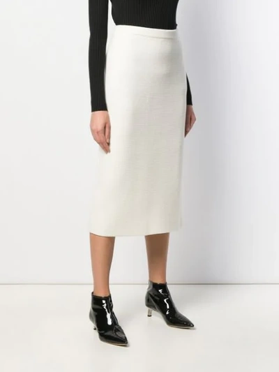 Shop Alessandra Rich Knit Fitted Skirt In White