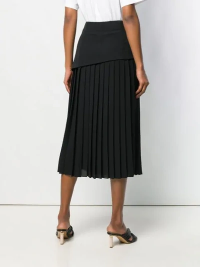 Shop Victoria Victoria Beckham Side Tie Pleated Skirt In Black