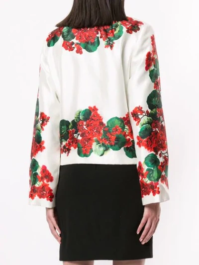 Shop Dolce & Gabbana Portofino Print Mikado Jacket In White