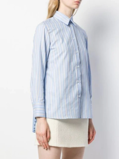 Shop Sandro Long Sleeve Striped Shirt In Blue