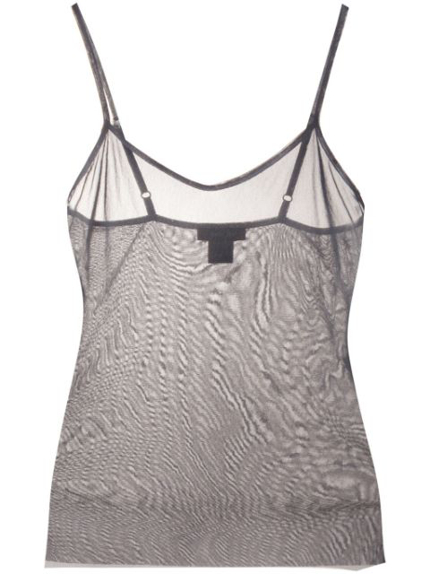 sheer spaghetti strap tank top