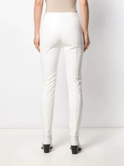 Shop Pinko Slim-fit High-waisted Trousers In White