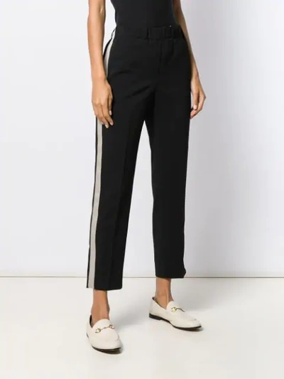 Shop Incotex Side Band High-waist Trousers In Black