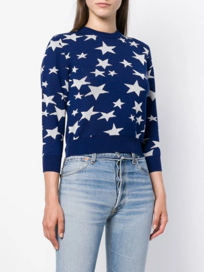 Shop Loewe Star Print Sweater In Blue