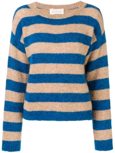 Shop Chiara Bertani Striped Knit Sweater - Neutrals