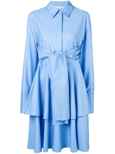 Shop Stella Mccartney Layered Shirt Dress In Blue