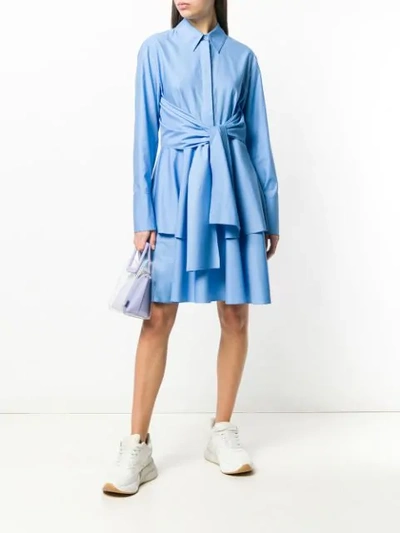 Shop Stella Mccartney Layered Shirt Dress In Blue
