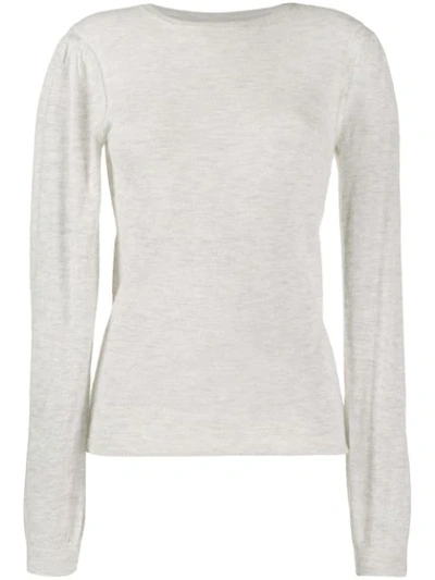 Shop Isabel Marant Étoile Slim-fit Crew Neck Pullover In Grey