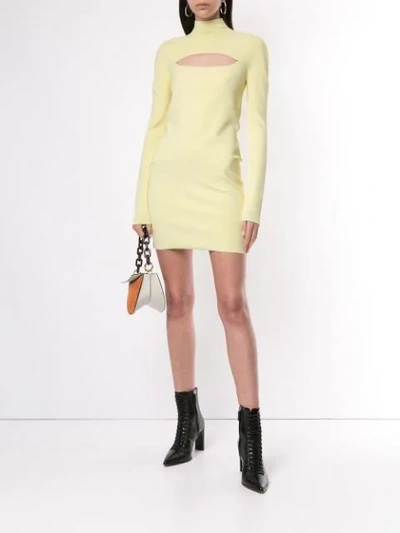 Shop Dion Lee Fitted Mini Dress In Yellow