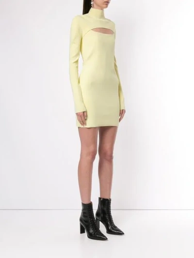 Shop Dion Lee Fitted Mini Dress In Yellow