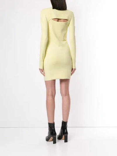 Shop Dion Lee Fitted Mini Dress In Yellow