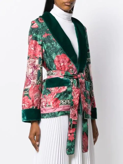 Shop F.r.s For Restless Sleepers Floral-print Smoking Jacket In Green