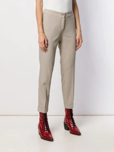 ETRO CROPPED SLIM-FIT TROUSERS - 大地色