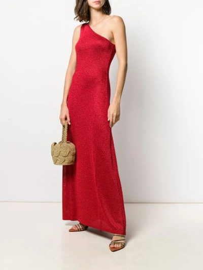 Shop Missoni One-shoulder Gown In Red