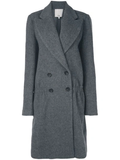 Shop Tibi Double Breasted Coat In Grey