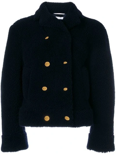 Shop Thom Browne Dyed Shearling Sport Coat In 415