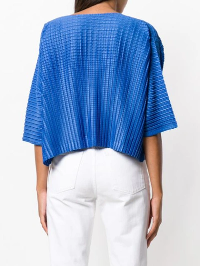 Shop Issey Miyake Pleats Please By  Check Pleated Top - Blue