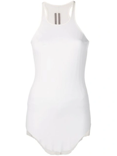 Shop Rick Owens Ribbed Tank Top In White