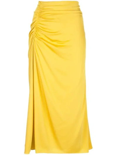 Shop Theory Ruched Style Skirt In Yellow