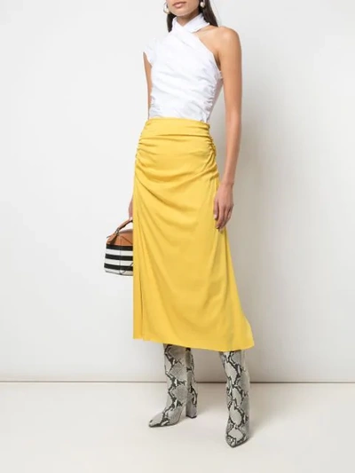 Shop Theory Ruched Style Skirt In Yellow