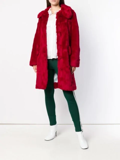 Shop Shrimps Contrast Button Coat In Red