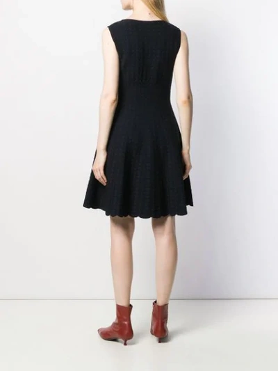 Shop Antonino Valenti Sleeveless Flared Dress In Black/blue