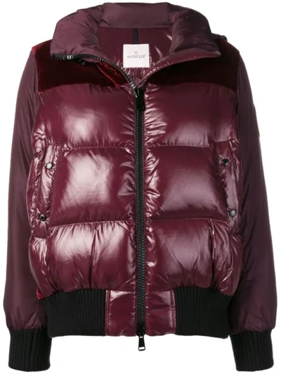 Shop Moncler Classic Padded Jacket - Red