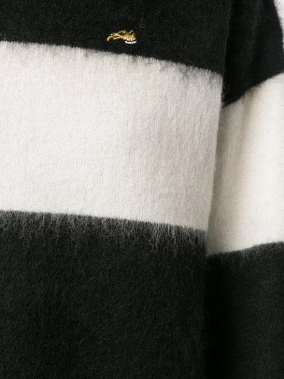Shop Bella Freud Striped Long-sleeve Sweater In White