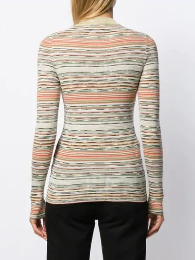 Shop Missoni Striped Knitted Top In Neutrals