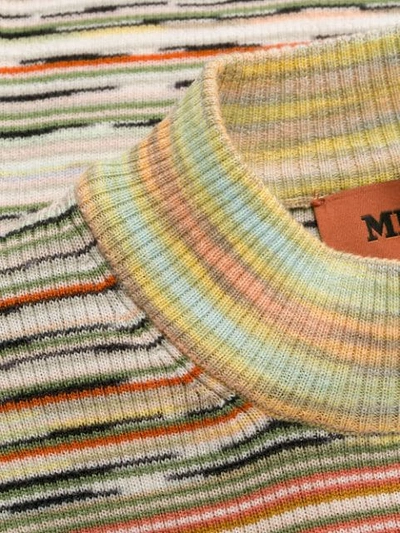 Shop Missoni Striped Knitted Top In Neutrals