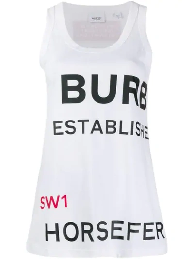 Shop Burberry Horseferry House Print Top In 白色