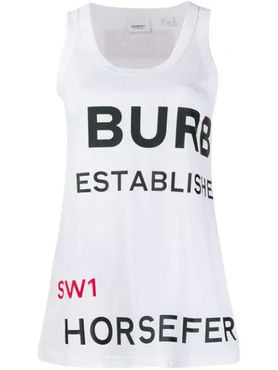 BURBERRY HORSEFERRY HOUSE PRINT TOP - 白色