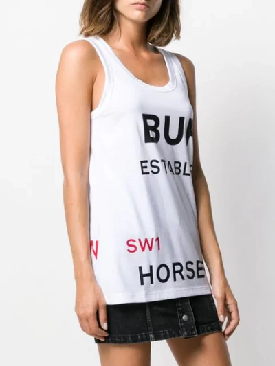 Shop Burberry Horseferry House Print Top In 白色