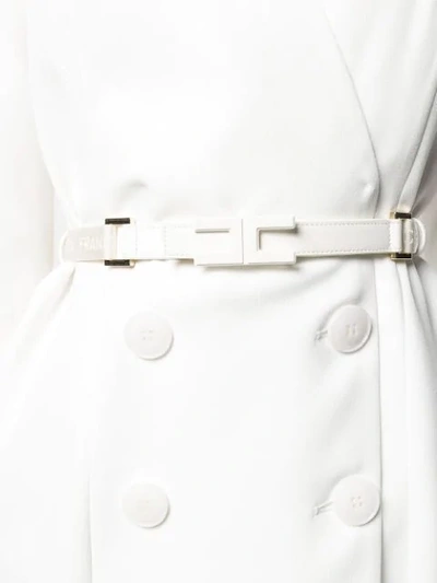 Shop Elisabetta Franchi Double Breasted Mini Dress In White