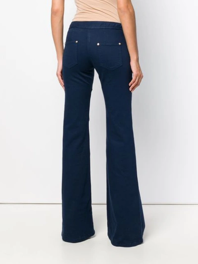Shop Balmain Wide-leg Trousers - Blue