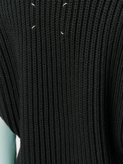 Shop Maison Margiela Ribbed Knitted Vest Dress In Black