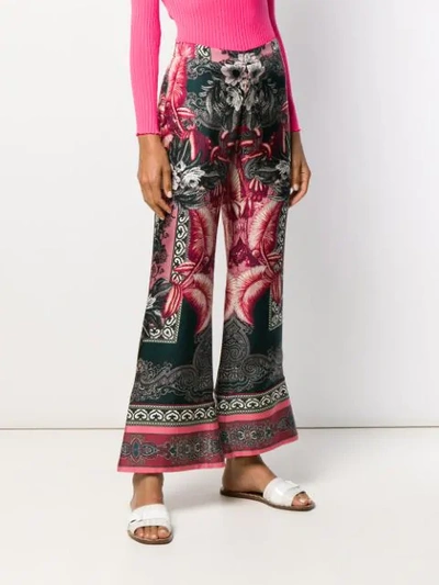 Shop F.r.s For Restless Sleepers Flared Printed Trousers In Pink