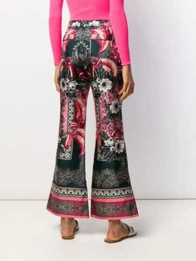 Shop F.r.s For Restless Sleepers Flared Printed Trousers In Pink