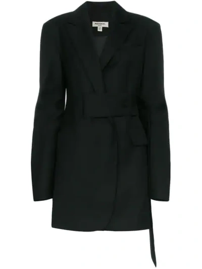Shop Materiel Split Sleeve Wool Blazer In Black