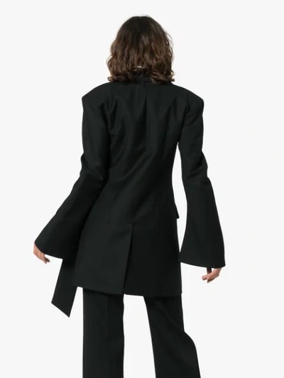 Shop Materiel Split Sleeve Wool Blazer In Black