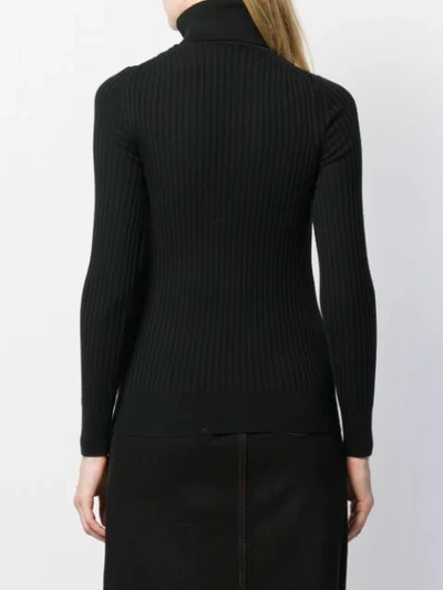 Shop Moncler Ribbed Turtle Neck Jumper In Black