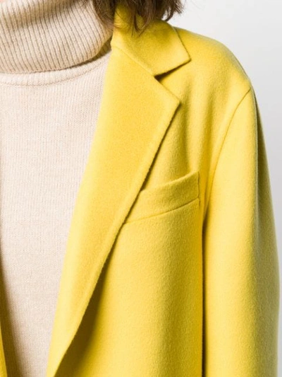 Shop Valentino Single Breasted Overcoat In Yellow
